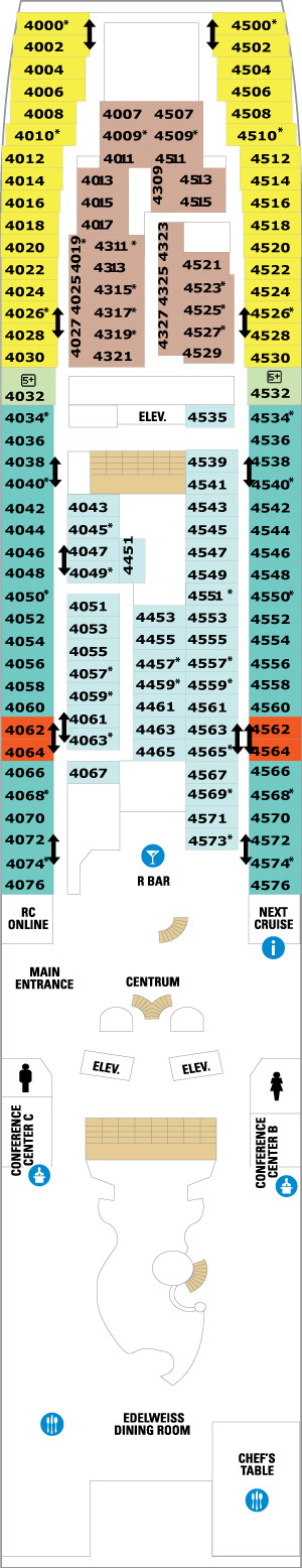Rhapsody of the Seas Deck 4 deck plan