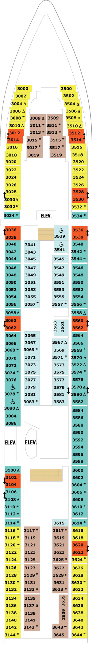 Ultimate World Cruise Deck 3 deck plan