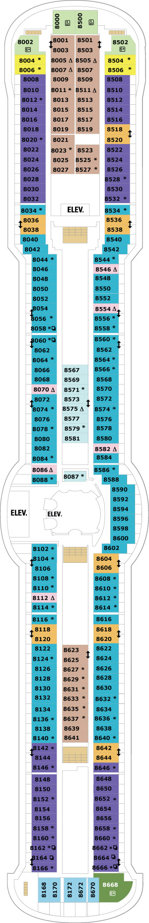 Ultimate World Cruise Deck 8 deck plan