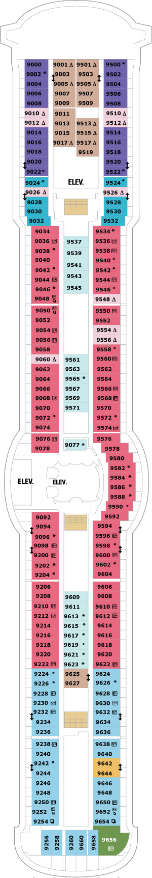 Ultimate World Cruise Deck 9 deck plan