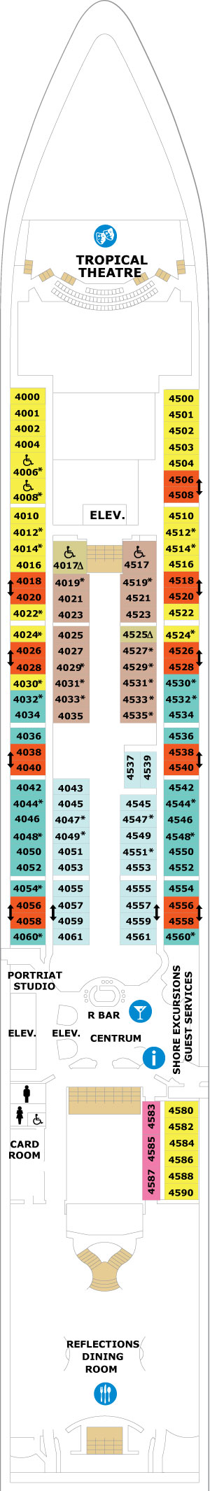 Serenade of the Seas Deck 4 deck plan