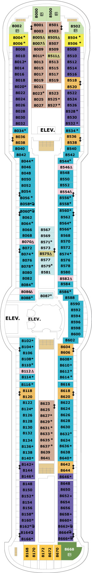 Serenade of the Seas Deck 8 deck plan