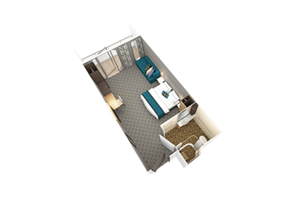 Spacious Ocean View Stateroom with Balcony