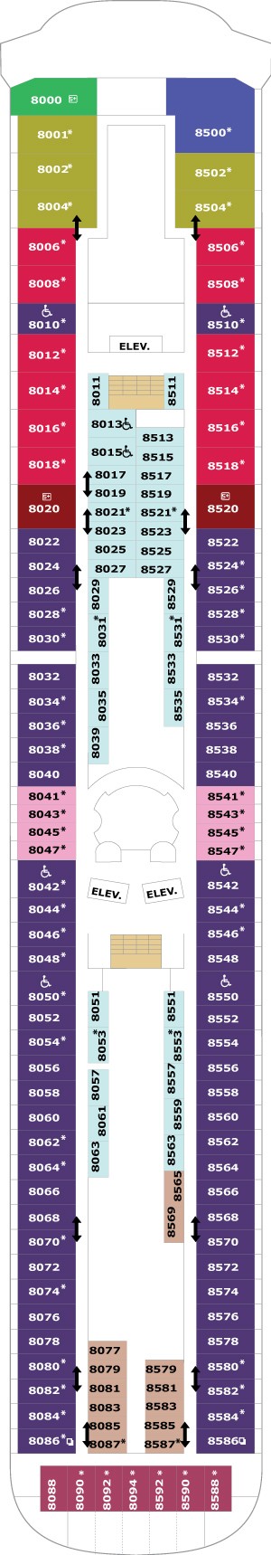 Vision of the Seas Deck 8 deck plan