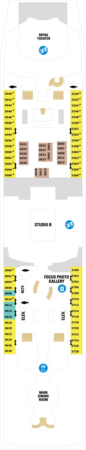 Voyager of the Seas Deck 3 deck plan
