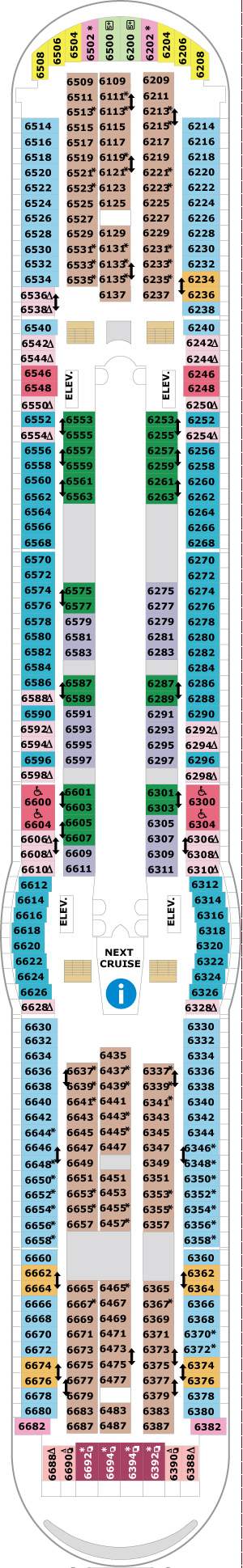 Voyager of the Seas Deck 6 deck plan