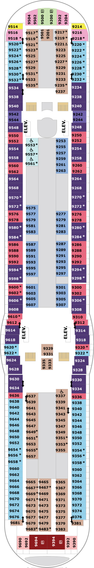Voyager of the Seas Deck 9 deck plan