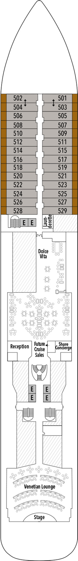 Silver Muse Deck 5 deck plan