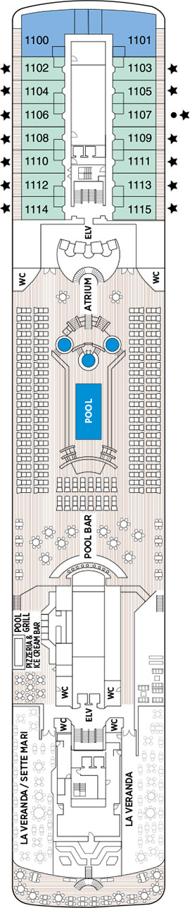 Seven Seas Mariner Deck 11 deck plan