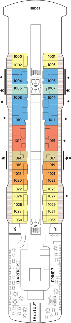Seven Seas Splendor Deck 10 deck plan
