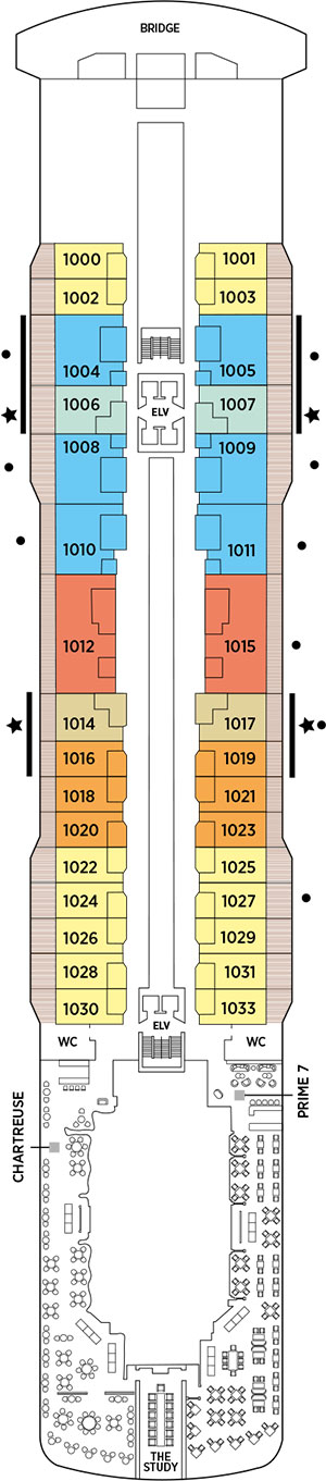 Seven Seas Grandeur Deck 10 deck plan