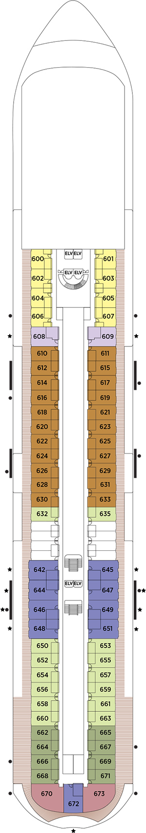 Seven Seas Prestige Deck 6 deck plan