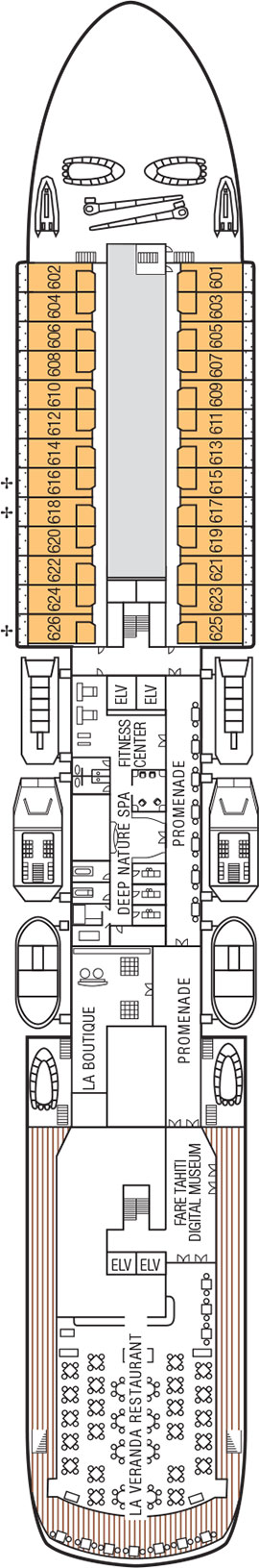 m/s Paul Gauguin Deck 6 deck plan