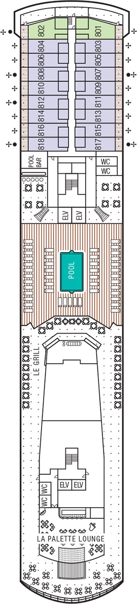 m/s Paul Gauguin Deck 8 deck plan