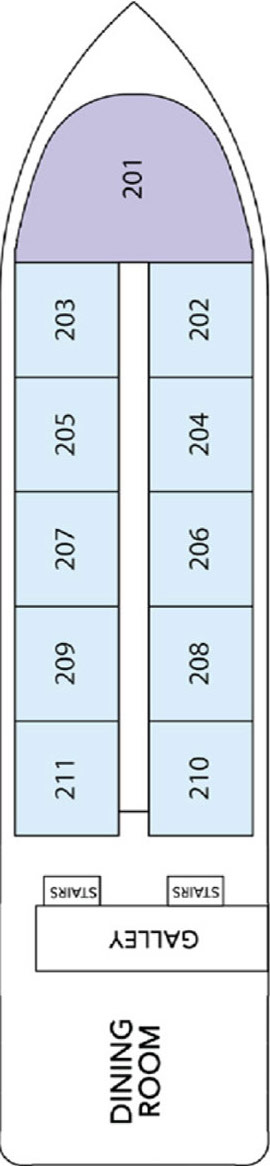 Delfin III Upper Deck deck plan