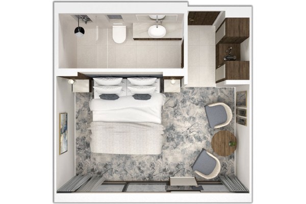 French Balcony Stateroom (Ruby Deck)
