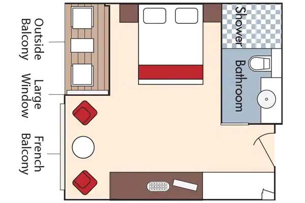 French Balcony and Outside Balcony Stateroom