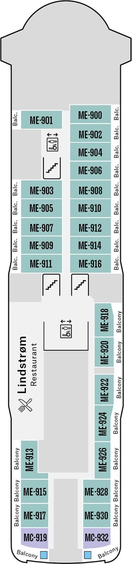 MS Roald Amundsen Deck 9 deck plan
