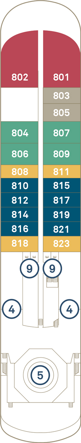 Scenic Eclipse Deck 8  deck plan