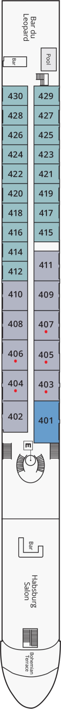 S.S. Maria Theresa Hofburg Deck deck plan