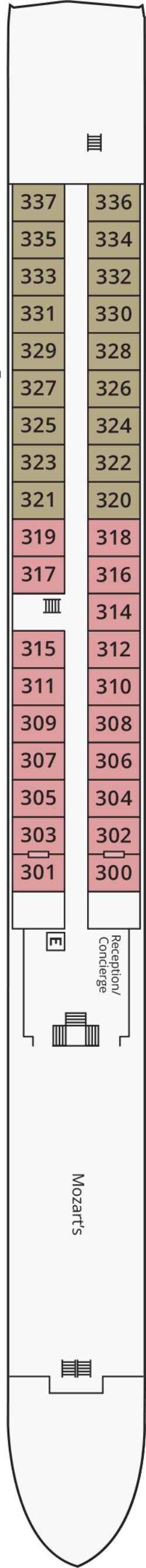 S.S. Beatrice Danube Deck deck plan