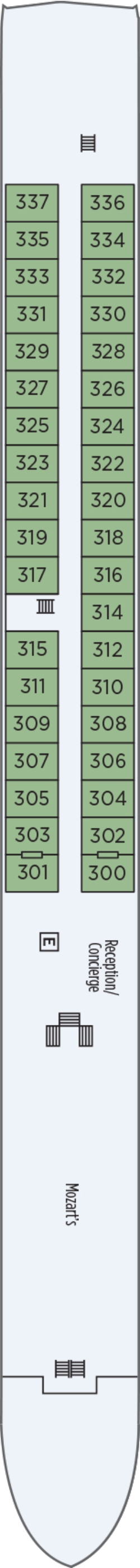 S.S. Beatrice Danube Deck deck plan
