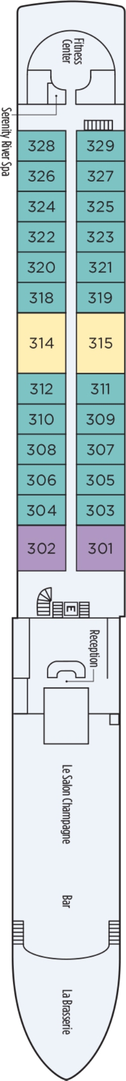 S.S. Bon Voyage Bordeaux Deck deck plan