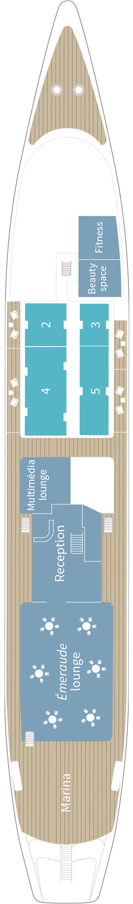 Le Ponant Alizes Deck deck plan