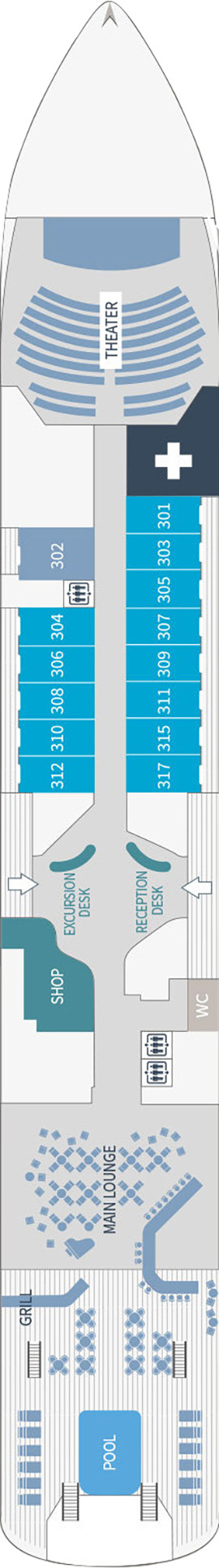 Le Dumont D'urville Deck 3 deck plan