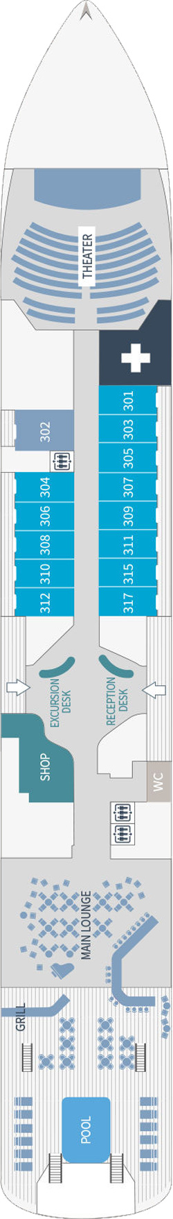 Le Jacques Cartier Deck 3 deck plan