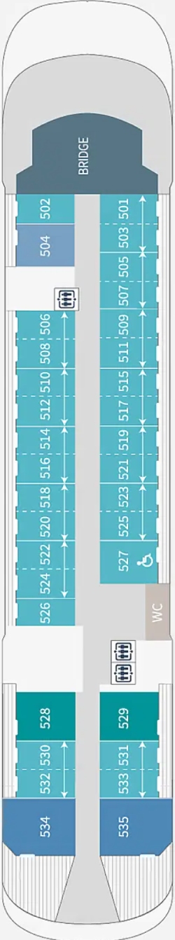 Le Jacques Cartier Deck 5 deck plan