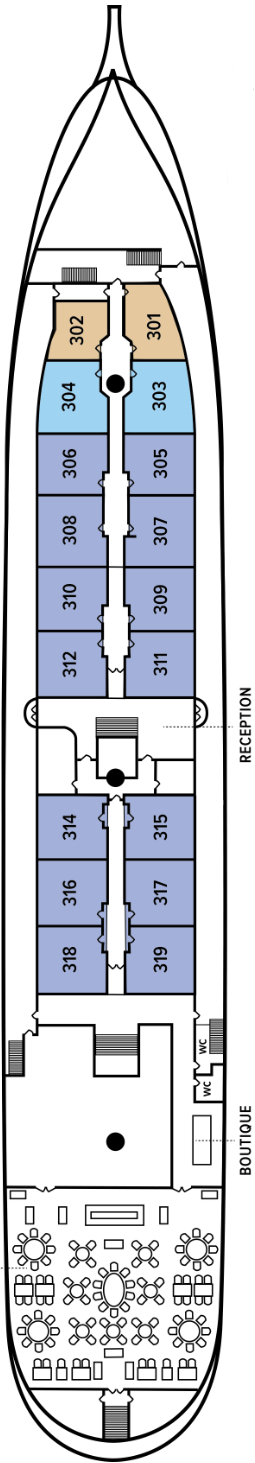 Sea Cloud II Promenade Deck deck plan