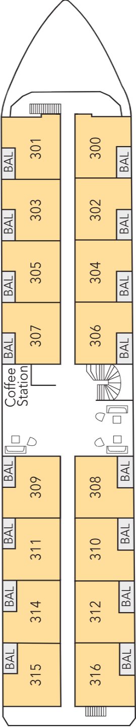 Sun Goddess Deck 3 deck plan