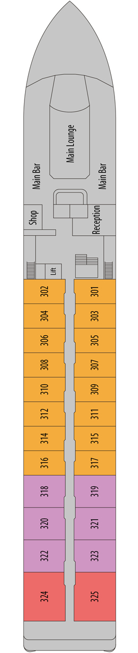 MS Douro Elegance Upper Deck deck plan