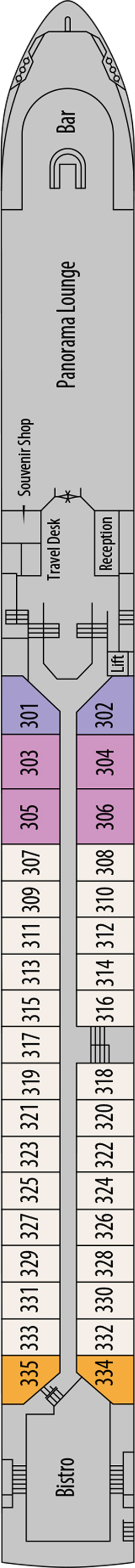 MS Geoffrey Chaucer Upper Deck deck plan