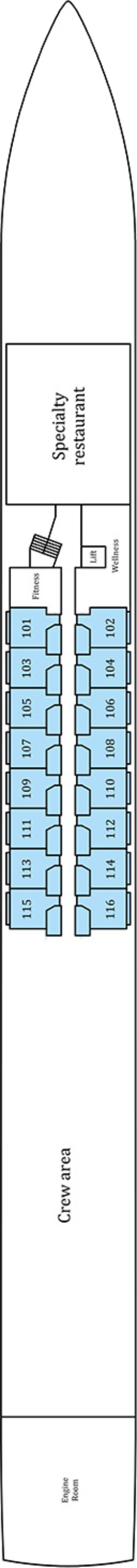 MS Riviera Radiance Emerald Deck deck plan