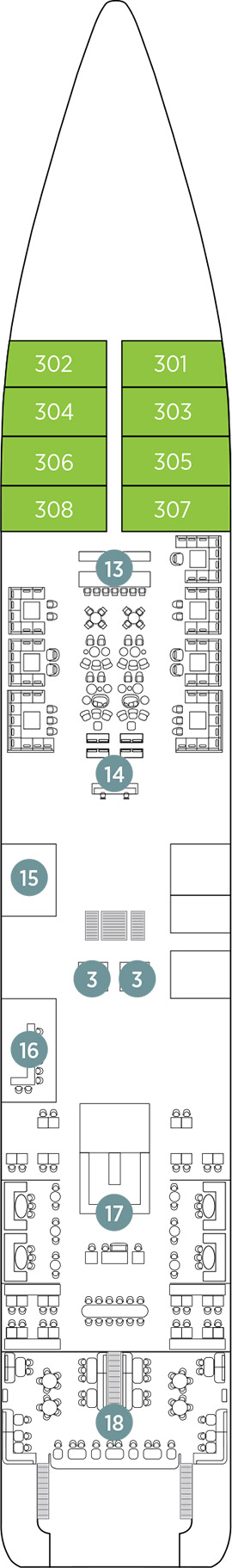 Emerald Kaia Deck 3 deck plan