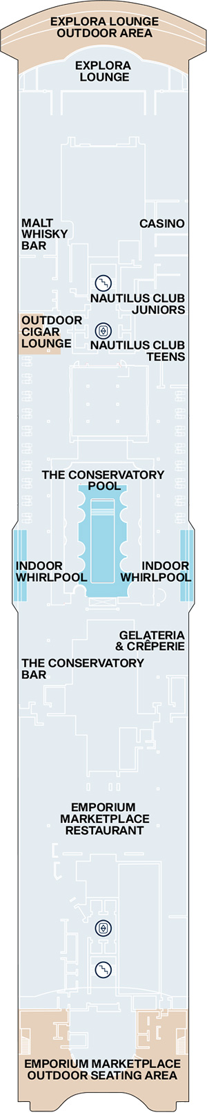 Explora V Deck 11 deck plan