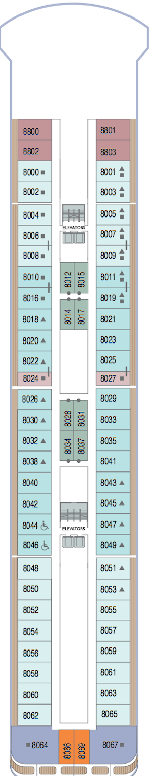 Azamara Onward Deck 8 deck plan