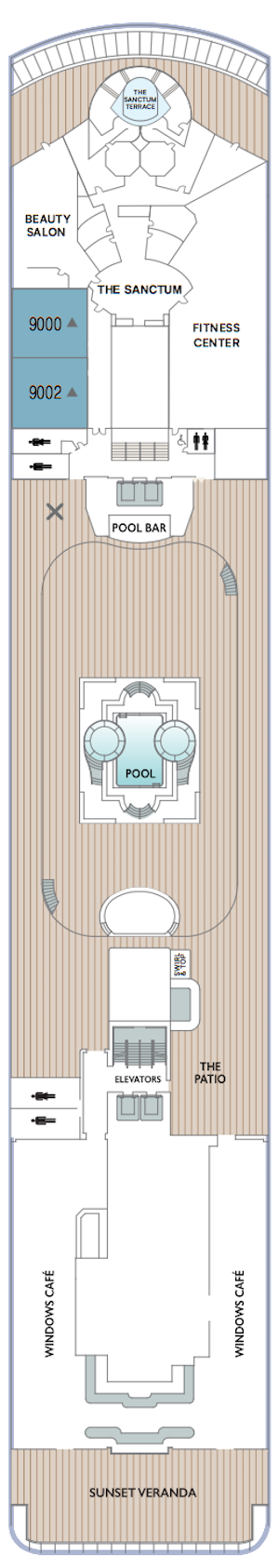 Azamara Onward Deck 9 deck plan