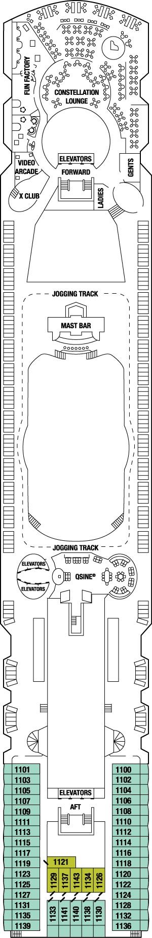 Celebrity Infinity Deck 11 - Sunrise Deck deck plan