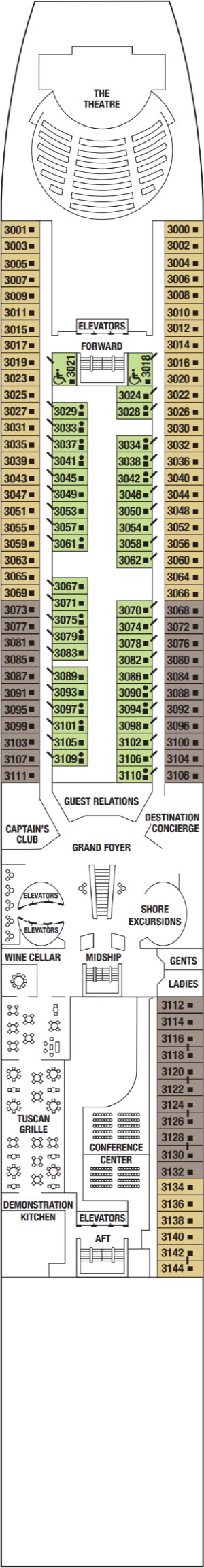 Celebrity Infinity Deck 3 - Plaza Deck deck plan