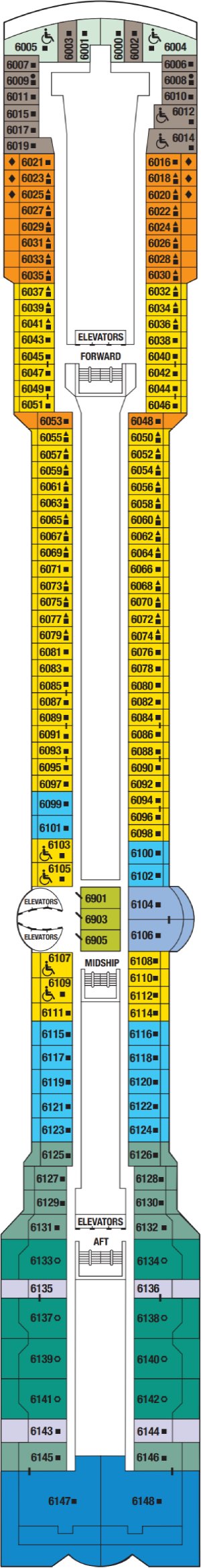 Celebrity Infinity Deck 6 - Penthouse Deck deck plan